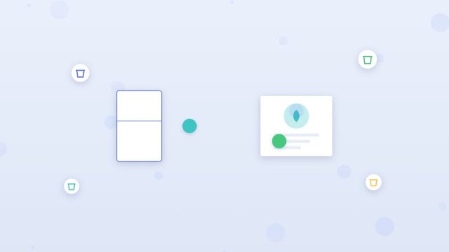 Flat design reusable coffee cup tracking with single-use decreasing