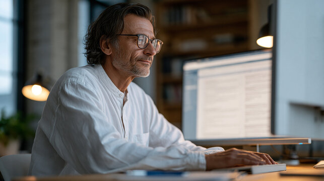Cybersecurity analyst reviewing a grid of flagged AI-generated phishing email examples on a large monitor, annotation tools visible, machine learning detection interface, threat