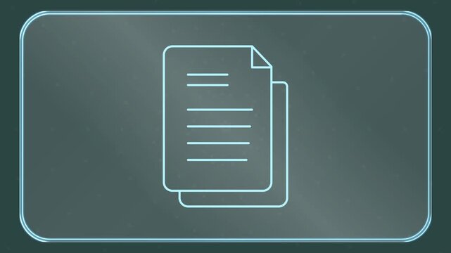 Document Icon Animation &ndash; Outline Draw Stroke HUD Motion Graphics Loop