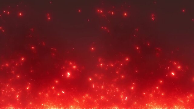 Glowing embers and sparks rising in slowmotion flame display