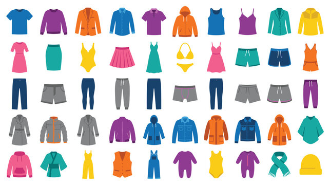 A colorful array of various apparel and clothing items.