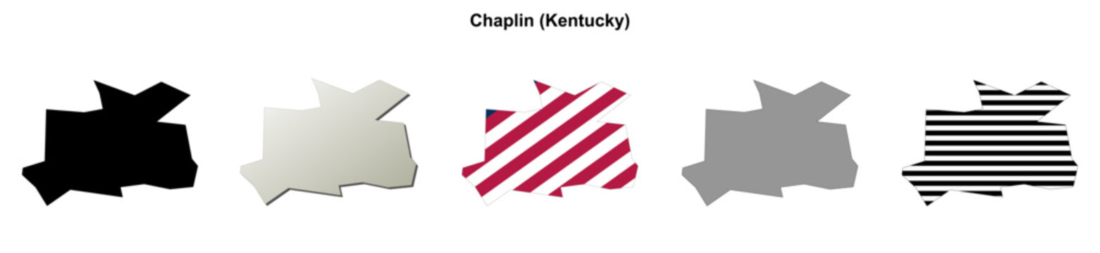 Chaplin (Kentucky) blank outline map set