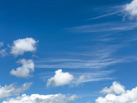 Bright blue sky with clouds