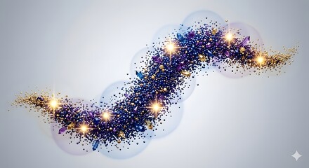 Abstract purple fractal nature illustration with colorful bubbles and wave patterns, featuring flowers, caterpillar worm insect, macro textures, black accents, artistic vector design
