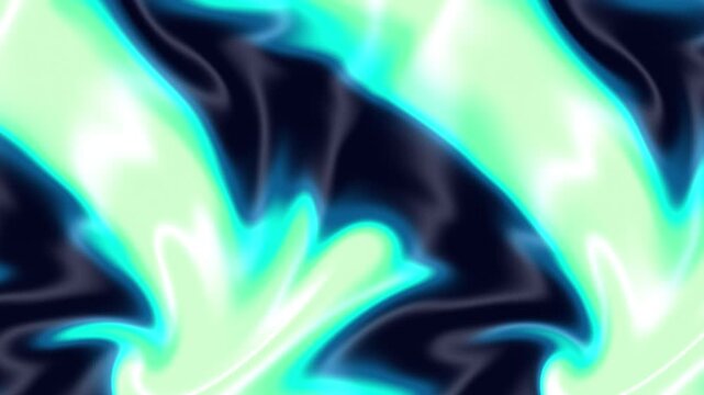 Teal Cyan Navy Holographic Liquid Motion Background, Smooth Flowing Psychedelic Color Animation Seamless Loop, 4K