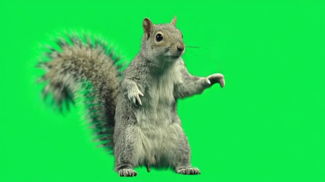 dancing squirrels on green screen background