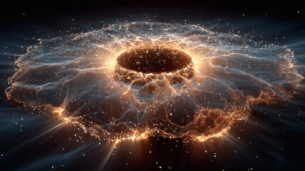 Obraz premium Cosmic singularity with particle effects