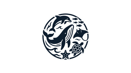 Black and white orca fish design. © L. S A N Z