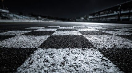 Naklejka premium Checkered finish line pattern on asphalt race track