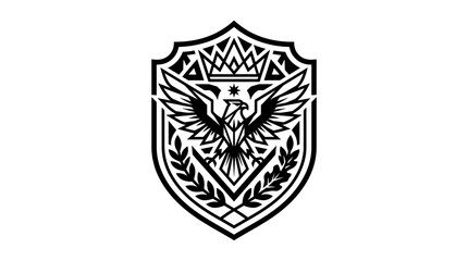 Obraz premium Eagle shield crest heraldry symbol logo.