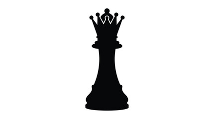 Fototapeta premium Chess Queen Silhouette Design On White Background
