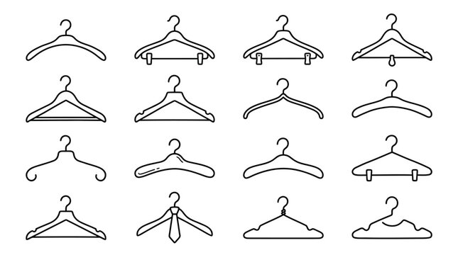 Collection of various coat hangers.
