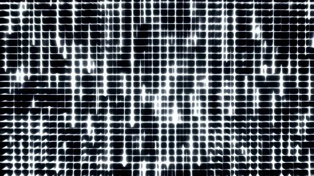 Dynamic abstract grid transformation with light patterns and motion