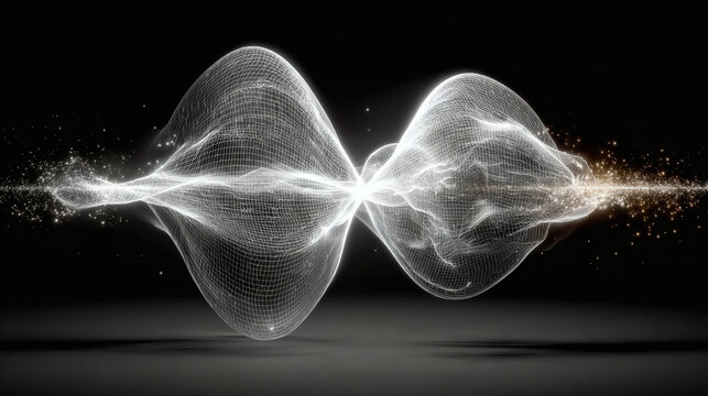 Abstract sound wave visualization 3d rendered