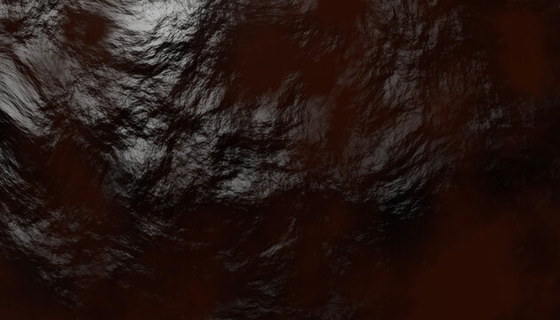 Abstract dark brown glossy rock texture background with wet rough surface