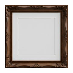 Fototapeta premium Ornate Dark Wood Picture Frame with White Mat
