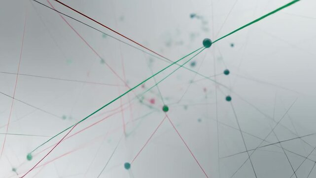 Abstract geometric motion of colored dots on grid lines