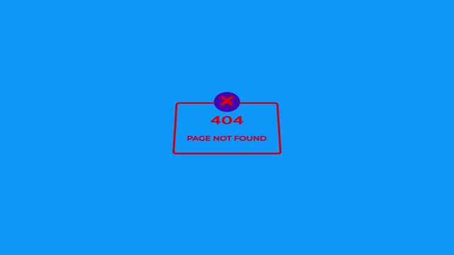 3D Animation 404 error page not found text on black background 4K Video