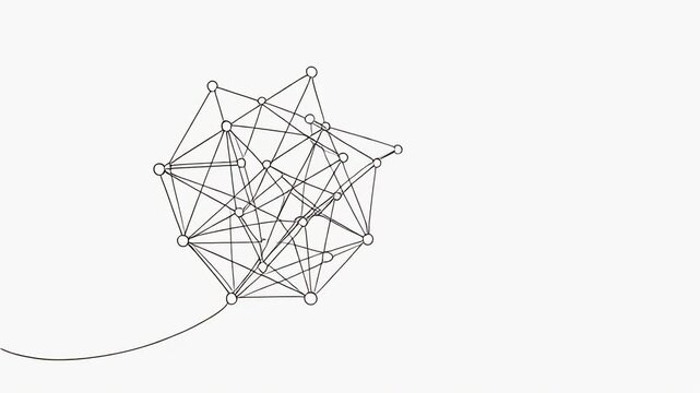 abstract geometric wireframe animation sequence