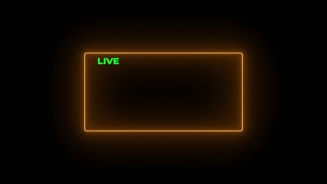 Live streaming sign icon animation, online camera recording overlay animation, Red live streaming symbol.