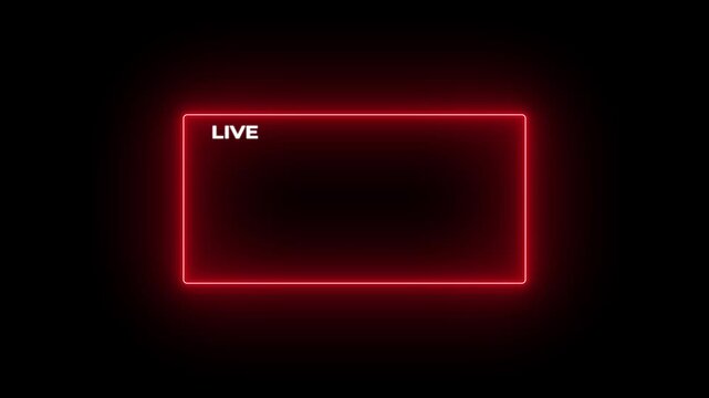Live streaming sign icon animation, online camera recording overlay animation, Red live streaming symbol, live streaming, broadcasting.