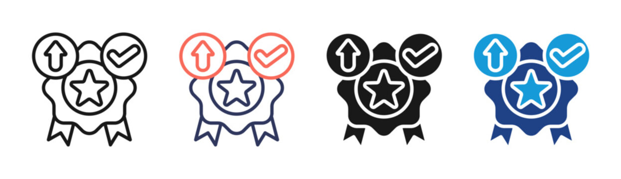 Success Badge icon set multiple style collection