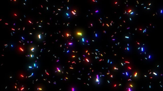 shimmering black birthday confetti explosion background