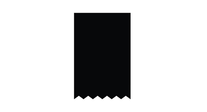 Receipt with jagged edge black silhouette bill
