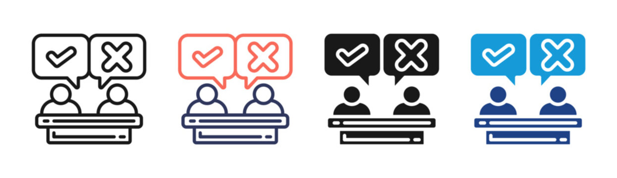 Policy Voting icon set multiple style collection