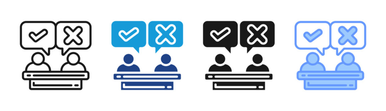 Policy Voting icon set multiple style collection