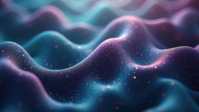 Undulating fabric like surface sprinkled with glitter