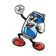 Obraz premium Cartoon Character soda is jumping excitedly 