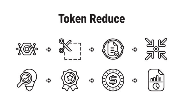 Token Reduce Concept Vector Illustration for Cryptocurrency and Tokenomics