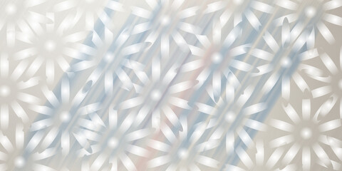 Abstract floral pattern with glowing white flower shapes on a light neutral background