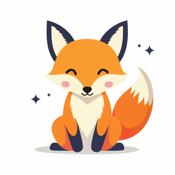 Cute cartoon fox illustration