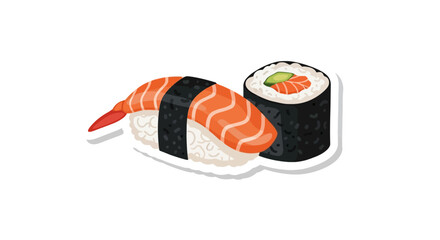 Fresh salmon nigiri and maki sushi rolls © Selama