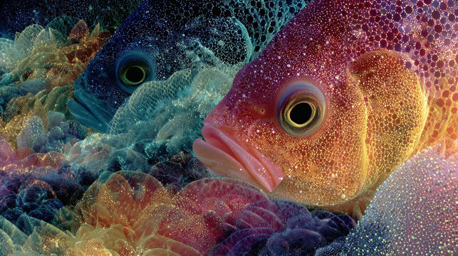 Abstract colorful fish portrait