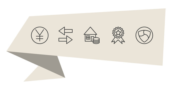 cryptocurrency outline icon set. thin line yen, exchange, best seller, nem icons. editable vector