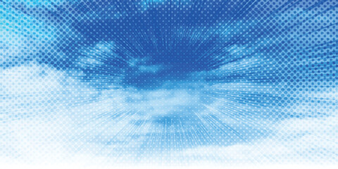 Fototapeta premium Bright Blue Sky Abstract Manga Effect Background