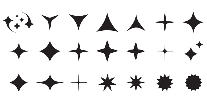 AI generate icon set ai, Artificial intelligence symbol, sparkle star with square button, Generate symbol for application and web.eps