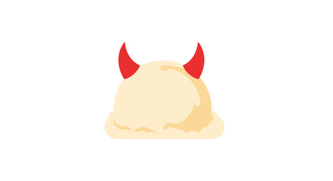 Cartoon devil horns on head.