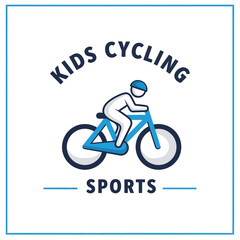 Naklejka premium Youthful Pedal Power Sports Icon Active Kids Cycling Fun