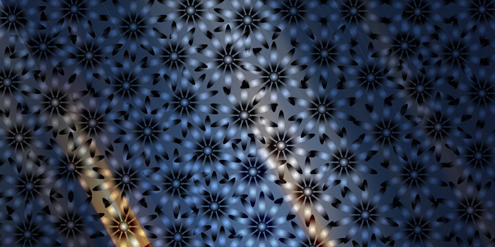 Abstract floral pattern with blue gradient
