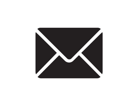 Minimalist black envelope icon, a sleek vector graphic for email, message, and communication designs. Modern digital mail symbol, perfect for web interfaces, app development