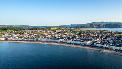 Fototapeta premium Coastal Town with Promenade in Llandudno, North Wales, UK.