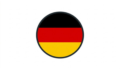 Obraz premium Germany Round Flag Icon Vector Illustration with Standard National Colors Isolated on White Background