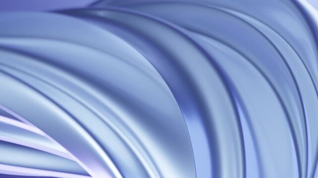 Abstract wave loop animation. 3D rendered background, flowing, fluid, twisted shapes with a metallic and iridescent texture. Smooth light gradient. Elegant live wallpaper and animated footage