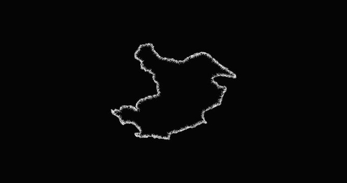 Sketch Qazvin outline map animation - smooth progressive reveal