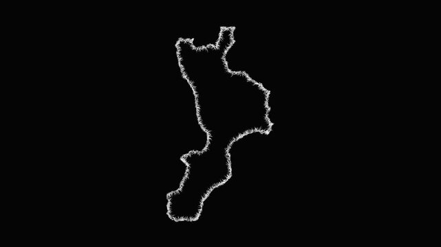 Sketch Calabria outline map animation - smooth progressive reveal