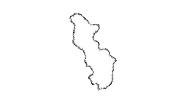 Sketch Sejong outline map animation - smooth progressive reveal